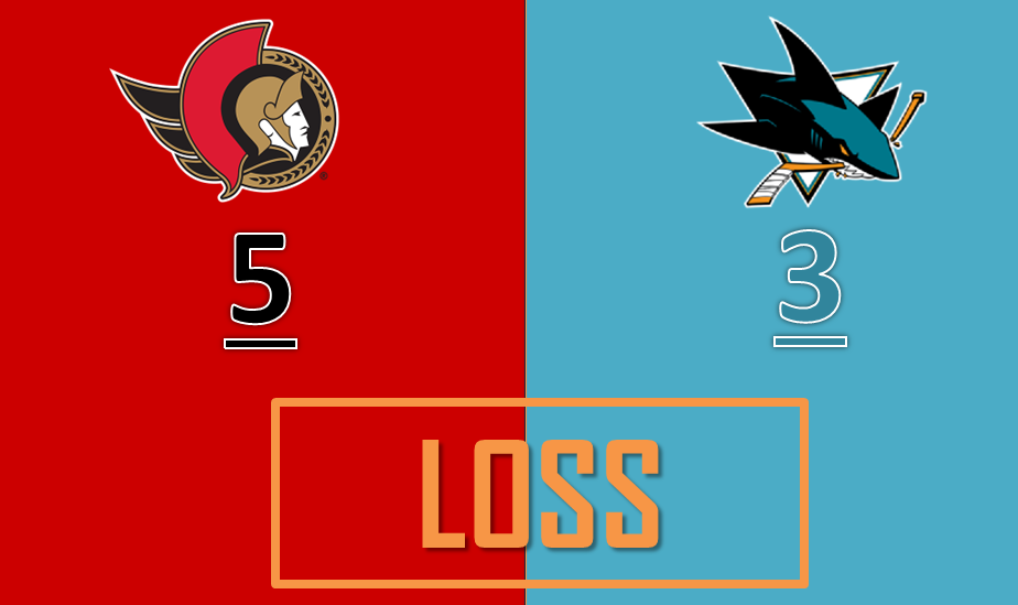 SHARKS SUPERATI IN RIMONTA DAI SENATORS
