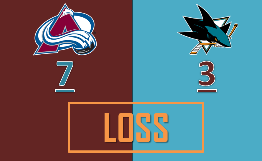 SHARKS SCONFITTI NETTAMENTE DAI COLORADO AVALANCHE