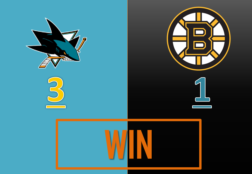 DOPO 3.294 GIORNI, GLI SHARKS SUPERANO 3-1 I BOSTON BRUINS