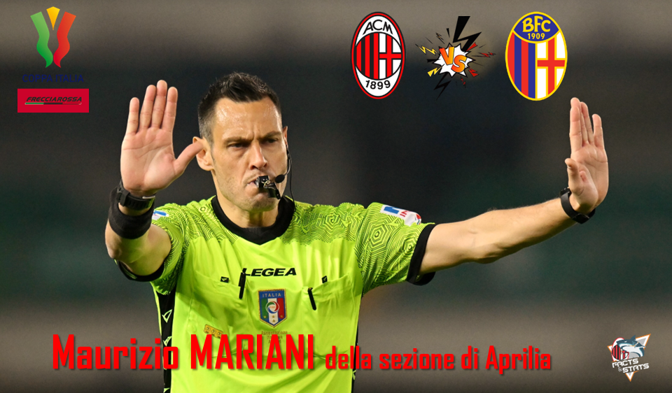 COPPA ITALIA: DESIGNATO L’ARBITRO DI MILAN-BOLOGNA